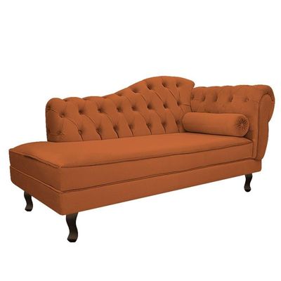 Kit Diva Recamier Diana 130Cm Lado Esquerdo E 02 Poltronas Julia Suede - Doce Sonho Móveis Terracota
