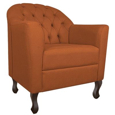 Kit Diva Recamier Diana 130Cm Lado Esquerdo E 02 Poltronas Julia Suede - Doce Sonho Móveis Terracota