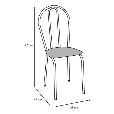 Kit 8 Cadeiras 004 Cromo Preto/florido - Artefamol