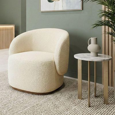 Kit 3 Poltronas Decorativa Premium Orgânica Ideal Para Recepção E Clinicas Em Bouclê Italiano Bege