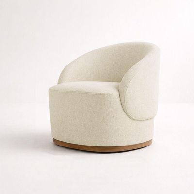 Kit 3 Poltronas Decorativa Premium Orgânica Ideal Para Recepção E Clinicas Em Bouclê Italiano Bege