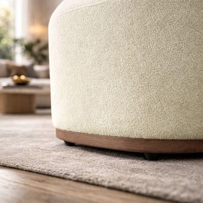 Kit 3 Poltronas Decorativa Premium Orgânica Ideal Para Recepção E Clinicas Em Bouclê Italiano Bege