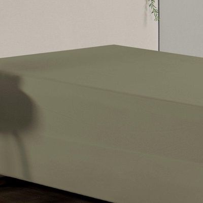 Jogo De Cama Solteiro Nobre 2 Peças Luva De Box 55cm De Altura Malha 100% Algodão - Avelã