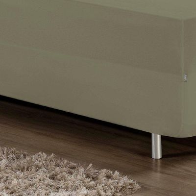 Jogo De Cama Solteiro Nobre 2 Peças Luva De Box 55cm De Altura Malha 100% Algodão - Avelã