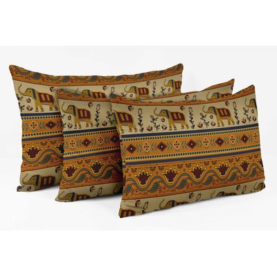 Capas de Almofada Luxuosas Estampadas Tema Amarelo, Capas Decorativas, Capa para Almofada Lombar - Vargottam 50,8 Cm × 30,48 Cm / Amarelo