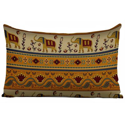 Capas de Almofada Luxuosas Estampadas Tema Amarelo, Capas Decorativas, Capa para Almofada Lombar - Vargottam 50,8 Cm × 30,48 Cm / Amarelo