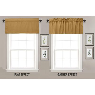 Bandô de Algodão Liso e Decorativo com Bolso para Varão, Meia Cortina para Janela de Cozinha - Vargottam 45,7 Cm (L) × 142,2 Cm (C) – 1 Painel / Amarelo