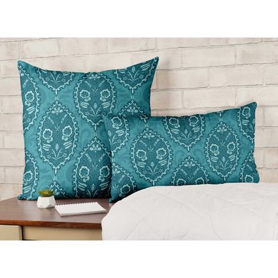 Capa de Almofada Decorativa Estampada com Tema Azul - Vargottam 30,48 Cm × 50,8 Cm – Retangular / Azul