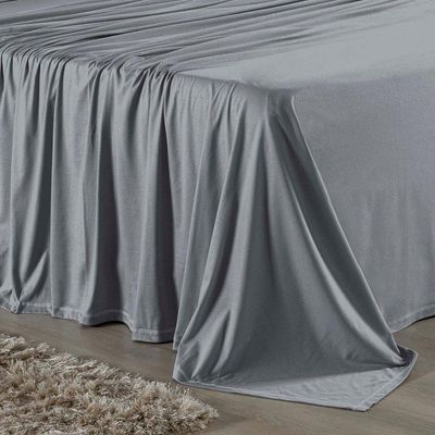 Lençol De Cima Casal Nobre 1 Peça 2,40m X 2,20m Malha 100% Algodão - Cinza