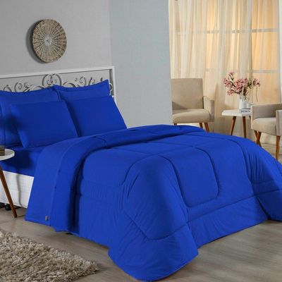 Edredom Queen Nobre 1 Peça Dupla Face 2,40m X 2,60m Malha 100% Algodão - Royal