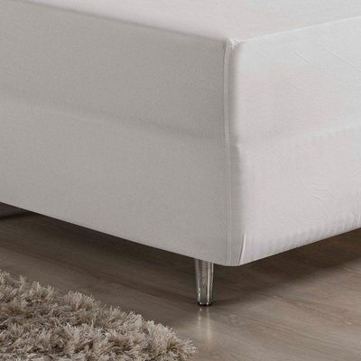 Jogo De Cama Casal Nobre 3 Peças Luva De Box 55cm De Altura Malha 100% Algodão - Branco