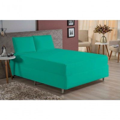 Jogo De Cama Casal Nobre 3 Peças Luva De Box 55cm De Altura Malha 100% Algodão - Jade