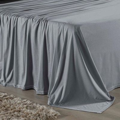Jogo De Cama King Nobre 4 Peças Lençol Com Elástico De 30cm De Altura Malha 100% Algodão - Cinza / Preto