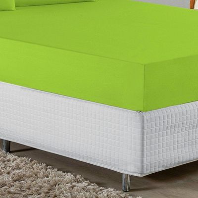 Jogo De Cama Casal Nobre 3 Peças Lençol Com Elástico De 30cm De Altura Malha 100% Algodão - Pistache