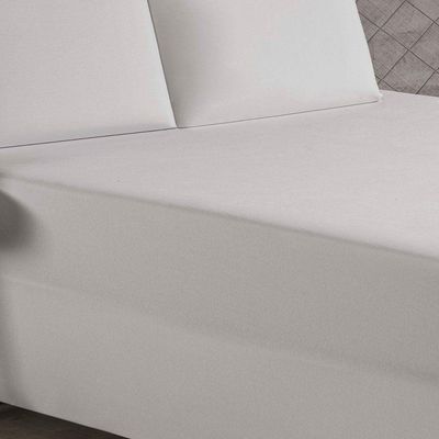 Jogo De Cama Casal Nobre 3 Peças Luva De Box 55cm De Altura Malha 100% Algodão - Branco