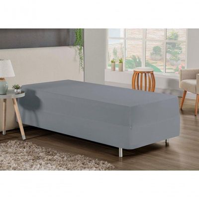 Jogo De Cama Solteiro Nobre 2 Peças Luva De Box 55cm De Altura Malha 100% Algodão - Cinza
