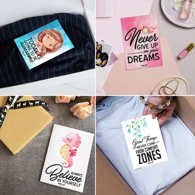 Bilhetes para Lancheira para Adultos/Adolescentes, Cartões de Afirmação Motivacionais, Pacote com 36, Designs (Tema Sereia) - Inkdotpot 8,89 Cm × 6,35 Cm / Multicolorido