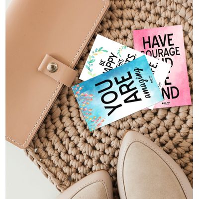 Bilhetes para Lancheira para Adultos/Adolescentes, Cartões de Afirmação Motivacionais, Pacote com 36, Designs (Tema Sereia) - Inkdotpot 8,89 Cm × 6,35 Cm / Multicolorido
