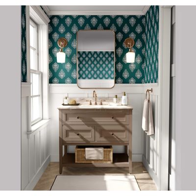 Papel de Parede Boho Estampado em Blocos, Estilo Asiático, Vinil Autoadesivo, Revestimento DIY para Quarto e Sala - Azul - S4Sassy 63,5 cm (L) × 609,6 cm (C) / Azul - Vinil Liso
