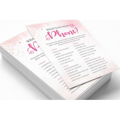 50 Cartões de Jogo Quadrados em Branco com Respingo em Aquarela para Chá de Noiva, Casamento e Despedida de Solteira - Inkdotpot 12,7 Cm × 17,78 Cm / Branco - O Que Tem no Seu Celular