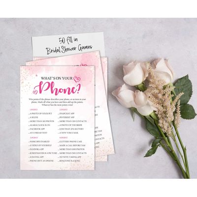 50 Cartões de Jogo Quadrados em Branco com Respingo em Aquarela para Chá de Noiva, Casamento e Despedida de Solteira - Inkdotpot 12,7 Cm × 17,78 Cm / Branco - O Que Tem no Seu Celular
