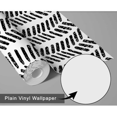 Papel de Parede Vinílico Autocolante Impermeável, Estampa Geométrica Desgastada, Preto, Removível para Quartos, Salas e Locação - S4Sassy 63,5 cm (L) × 152,4 cm (C) / Preto - Vinil Texturizado