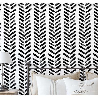 Papel de Parede Vinílico Autocolante Impermeável, Estampa Geométrica Desgastada, Preto, Removível para Quartos, Salas e Locação - S4Sassy 63,5 cm (L) × 152,4 cm (C) / Preto - Vinil Texturizado