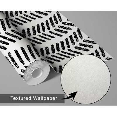 Papel de Parede Vinílico Autocolante Impermeável, Estampa Geométrica Desgastada, Preto, Removível para Quartos, Salas e Locação - S4Sassy 63,5 cm (L) × 152,4 cm (C) / Preto - Vinil Texturizado