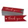Tag de Papel 'Obrigado' para Lembrancinha de Chá de Noiva com Foil para Pendurar - Inkdotpot 50 Etiquetas Metalizadas / Vermelho - Prata