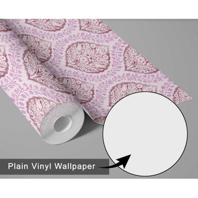 Papel de Parede Floral Estilo Asiático Vinil Autoadesivo Decorativo Aplicação Fácil para Quarto e Sala - Rosa - S4Sassy 63,5 cm (L) × 152,4 cm (C) / Rosa - Vinil Texturizado