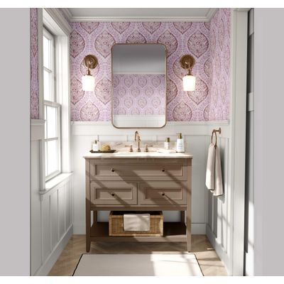 Papel de Parede Floral Estilo Asiático Vinil Autoadesivo Decorativo Aplicação Fácil para Quarto e Sala - Rosa - S4Sassy 63,5 cm (L) × 152,4 cm (C) / Rosa - Vinil Texturizado