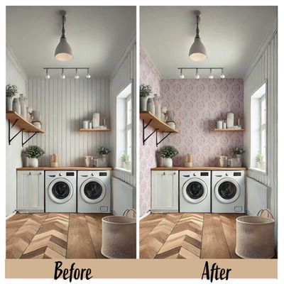 Papel de Parede Floral Estilo Asiático Vinil Autoadesivo Decorativo Aplicação Fácil para Quarto e Sala - Rosa - S4Sassy 63,5 cm (L) × 152,4 cm (C) / Rosa - Vinil Texturizado
