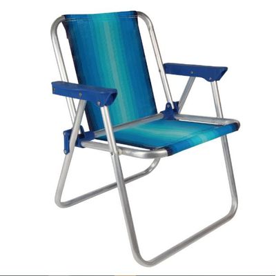 Cadeira de Praia Infantil Alta de Alumínio Dobrável Azul-Mor Azul