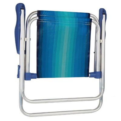 Cadeira de Praia Infantil Alta de Alumínio Dobrável Azul-Mor Azul
