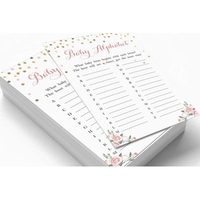Conjunto com 50 Confetes para Chá de Bebê e Revelação do Sexo, Cartões ABC É Menino / É Menina Acessórios para Festa - Inkdotpot 12,7 Cm × 17,78 Cm / Branco - O Que Tem no Seu Celular