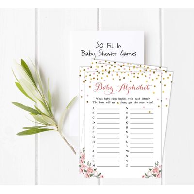 Conjunto com 50 Confetes para Chá de Bebê e Revelação do Sexo, Cartões ABC É Menino / É Menina Acessórios para Festa - Inkdotpot 12,7 Cm × 17,78 Cm / Branco - O Que Tem no Seu Celular