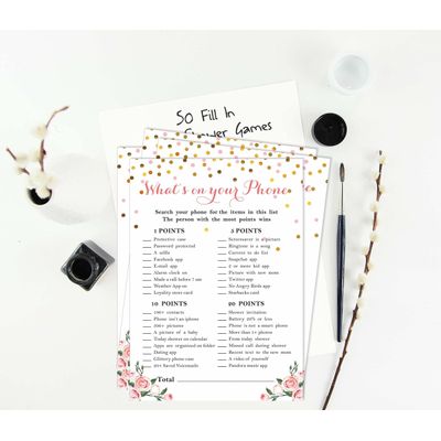 Conjunto com 50 Confetes para Chá de Bebê e Revelação do Sexo, Cartões ABC É Menino / É Menina Acessórios para Festa - Inkdotpot 12,7 Cm × 17,78 Cm / Branco - O Que Tem no Seu Celular