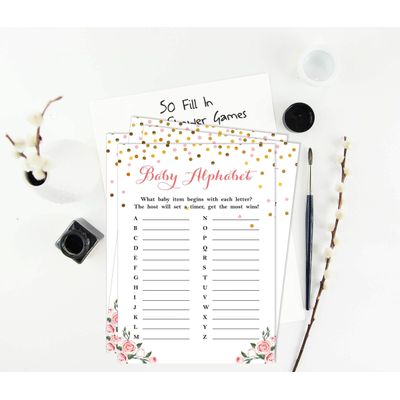 Conjunto com 50 Confetes para Chá de Bebê e Revelação do Sexo, Cartões ABC É Menino / É Menina Acessórios para Festa - Inkdotpot 12,7 Cm × 17,78 Cm / Branco - O Que Tem no Seu Celular