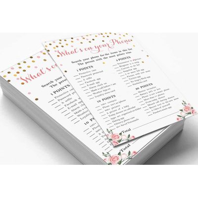 Conjunto com 50 Confetes para Chá de Bebê e Revelação do Sexo, Cartões ABC É Menino / É Menina Acessórios para Festa - Inkdotpot 12,7 Cm × 17,78 Cm / Branco - O Que Tem no Seu Celular