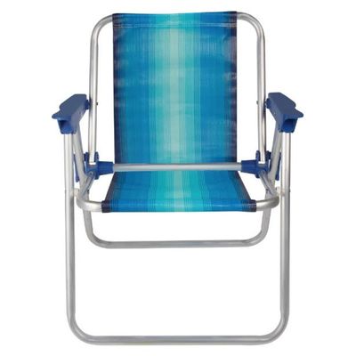 Cadeira de Praia Infantil Alta de Alumínio Dobrável Azul-Mor Azul