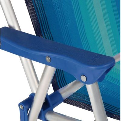 Cadeira de Praia Infantil Alta de Alumínio Dobrável Azul-Mor Azul