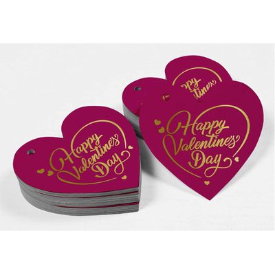 Tag de Papel Foil para Lembrancinha do Dia dos Namorados para Pendurar - Inkdotpot 50 Etiquetas Metalizadas / Rosa - Prata