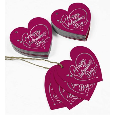 Tag de Papel Foil para Lembrancinha do Dia dos Namorados para Pendurar - Inkdotpot 50 Etiquetas Metalizadas / Rosa - Prata