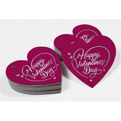 Tag de Papel Foil para Lembrancinha do Dia dos Namorados para Pendurar - Inkdotpot 50 Etiquetas Metalizadas / Rosa - Prata