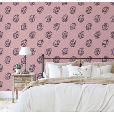 Papel de Parede Paisley Buta Estilo Asiático Autoadesivo, Revestimento Decorativo Fácil para Quarto, Sala e Ambientes - Verde - S4Sassy 63,5 cm (L) × 152,4 cm (C) / Verde - Vinil Liso