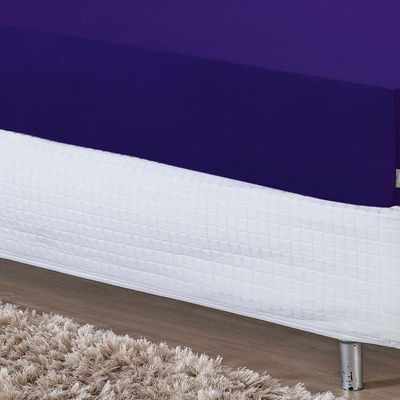 Lençol Com Elástico Solteirão Nobre 1 Peça 30cm De Altura Malha 100% Algodão - Roxo