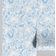 Papel Autoadesivo Vinílico Impermeável Azul Contemporâneo Removível com Arte Linear Floral para Paredes, Armários, Cômoda - S4sassy 63,5 cm (L) × 304,8 cm (C) / Azul - Vinil Liso