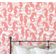 Vinil Autoadesivo Removível Monocromático em Rosa com Cavalos-Marinhos e Ondas, Mural para Banheiro, Lavanderia e Closet - S4Sassy 63,5 cm (L) × 152,4 cm (C) / Rosa - Vinil Liso