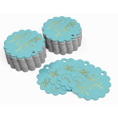 Etiqueta Pingente de Garrafa 'Obrigado por Celebrar Comigo' para Lembrancinha de Aniversário, Metalizado - Inkdotpot 100 Etiquetas Metalizadas / Azul - Dourado