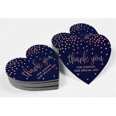 Etiquetas em Papel Metalizado Obrigado por Partilhar Nosso Dia Especial Lembrancinhas- Chá Noiva/Chá Bebê/Apos./Casamento/Aniv. - Inkdotpot 100 Etiquetas Metalizadas / Azul - Ouro Rosé